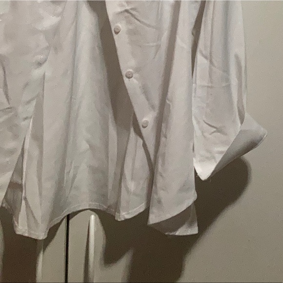 Women's Long Sleeve White Button Down - for work, dress up, formal / casual - Picture 4 of 16